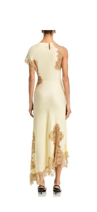 A.L.C. Alessia Satin and Lace Handkerchief Hem Maxi Dress - Picture 2 of 11